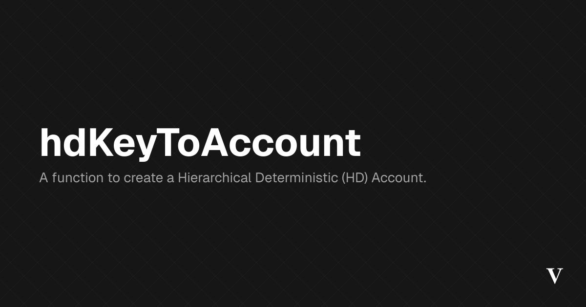 hdKeyToAccount · Viem
