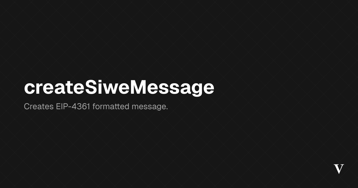 createSiweMessage · Viem