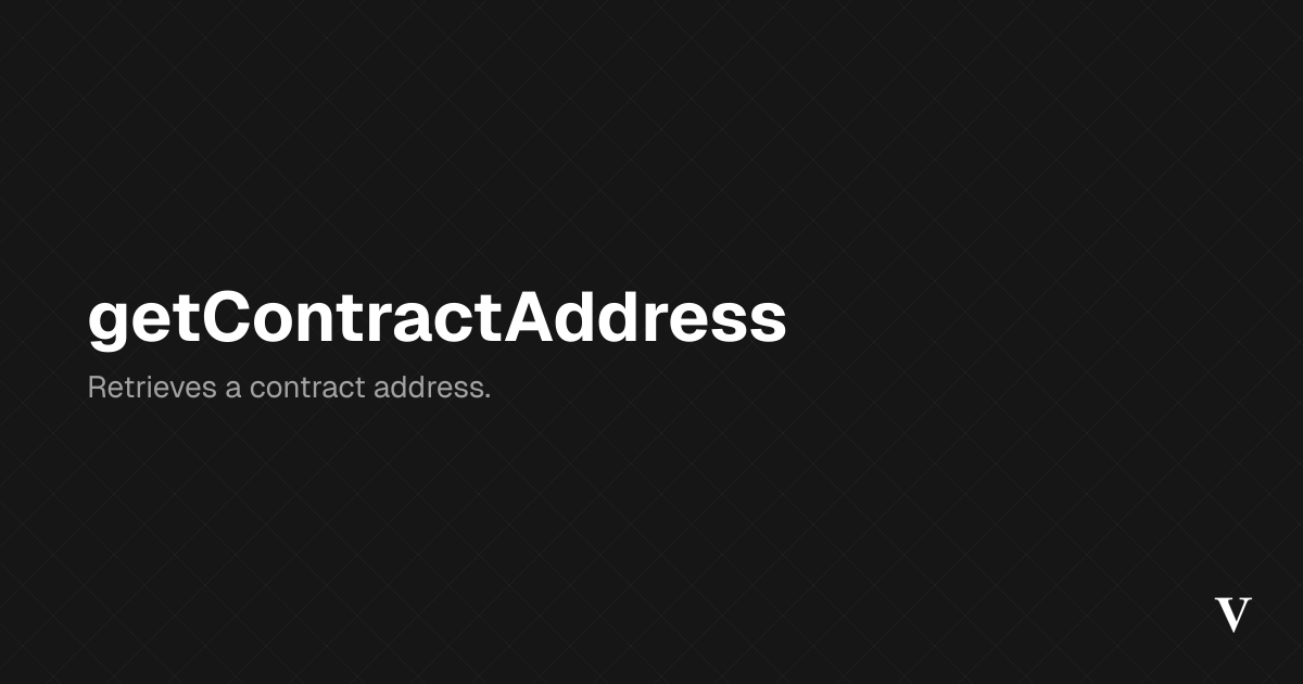 getContractAddress · Viem