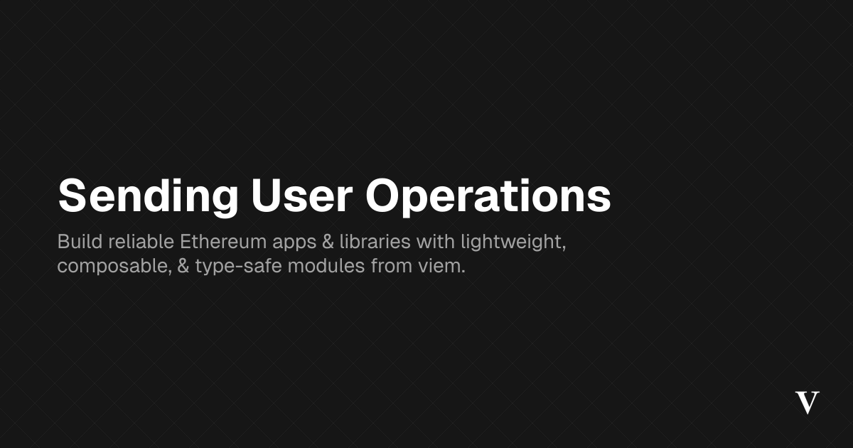 Sending User Operations · Viem
