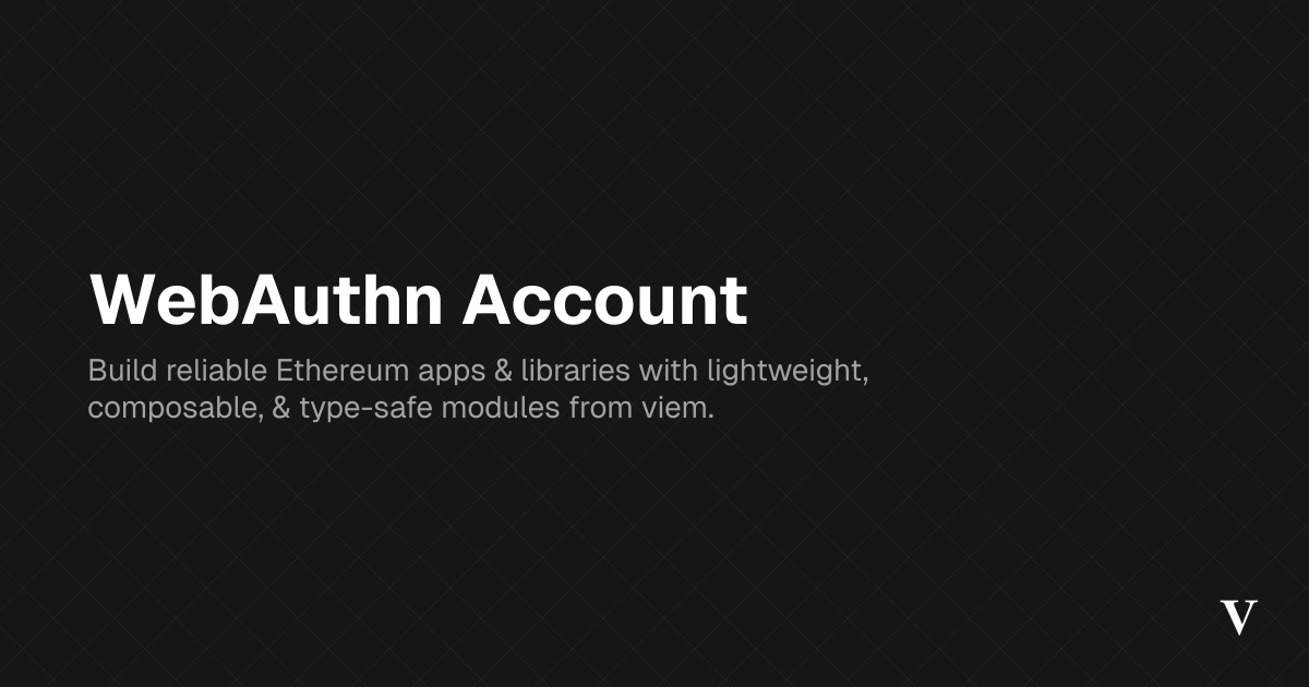 WebAuthn Account · Viem