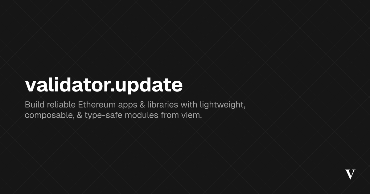 validator.update · Viem
